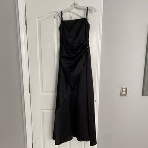 Black formal dress with diamond side beading